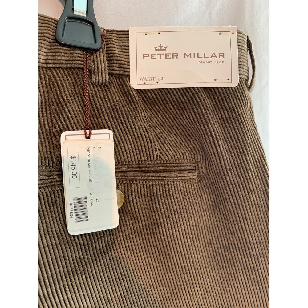 Peter Millar Golf Nanoluxe Brown Corduroy Golf Pants Men's Size 42 X 36 NWT